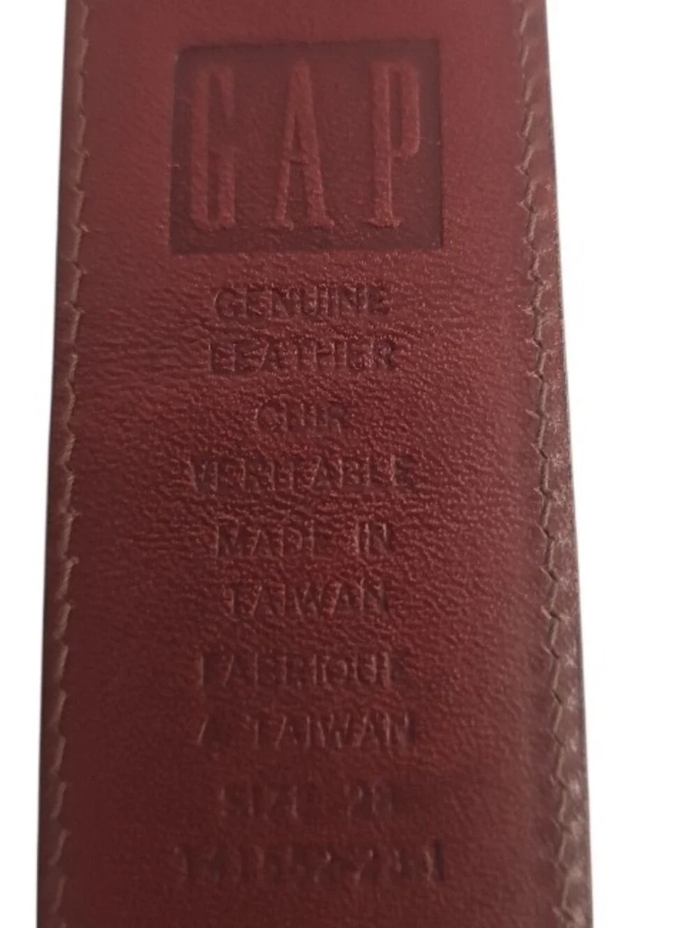 Vintage GAP Genuine Leather Belt Brown Croc Embossed Size 28 Y2K Made in Taiwan
